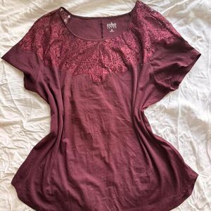 Women's Burgundy and Red Blouse